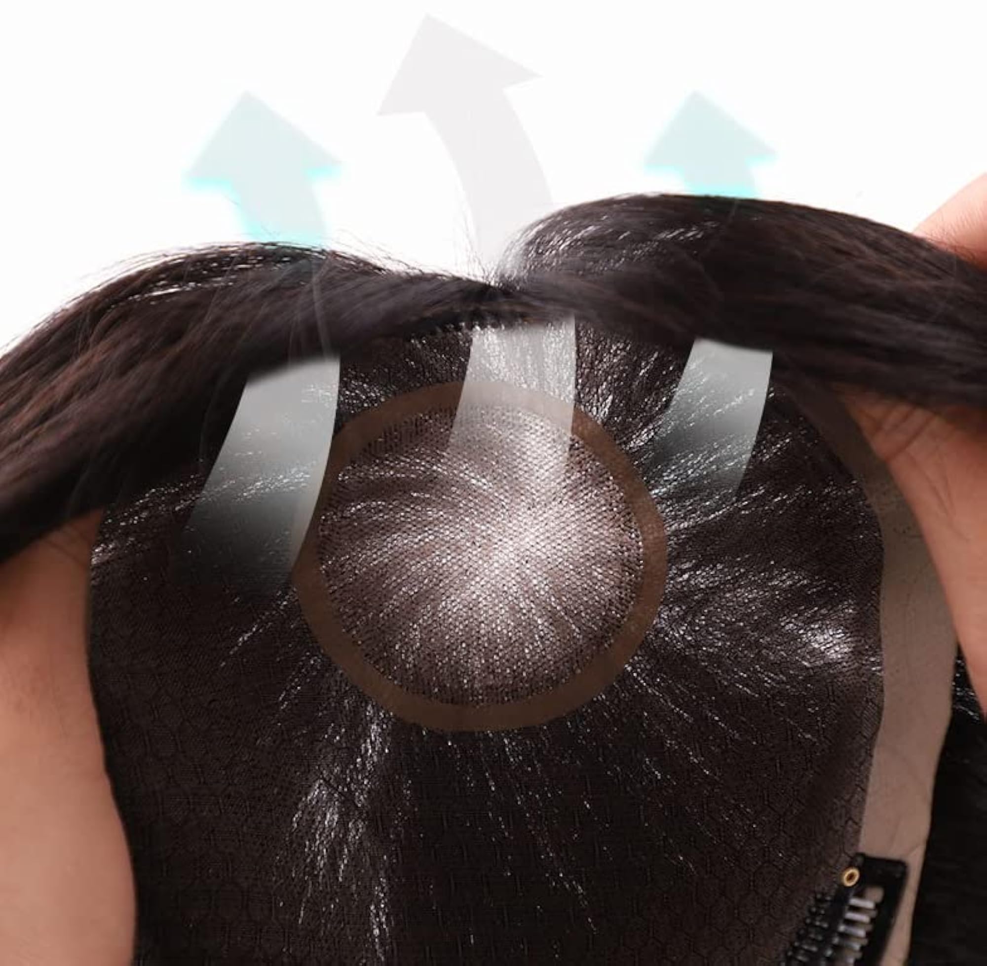 Men's Hand-Knitted Human Hair Wig, Natural Look
